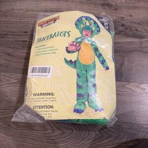 Spooktacular Creations Triceratops Dinosaur Baby Costume 3T Green 3pc Set Plush